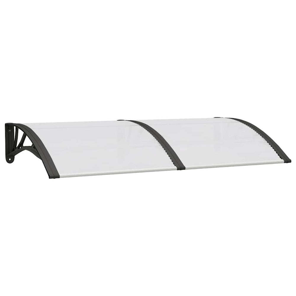 Türvordach Schwarz und Transparent 150x75 cm Polycarbonat