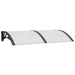 Türvordach Schwarz und Transparent 150x75 cm Polycarbonat