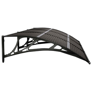 Türvordach Schwarz 300x75 cm Polycarbonat