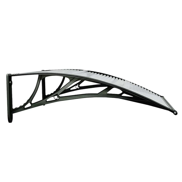 Türvordach Schwarz und Transparent 80x75 cm Polycarbonat