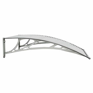 Türvordach Grau und Transparent 100x75 cm Polycarbonat
