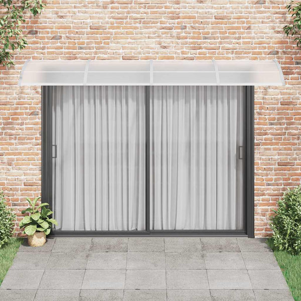 Türvordach Grau und Transparent 350x75 cm Polycarbonat