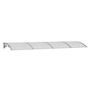 Türvordach Grau 350 x 100 cm Polycarbonat
