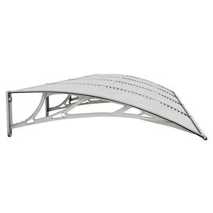 Türvordach Grau 350 x 100 cm Polycarbonat