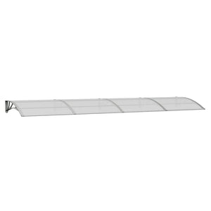 Türvordach Grau 400 x 100 cm Polycarbonat