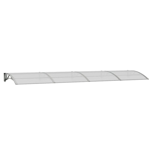 Türvordach Grau 400 x 100 cm Polycarbonat