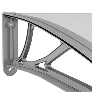 Türvordach Grau 400 x 100 cm Polycarbonat