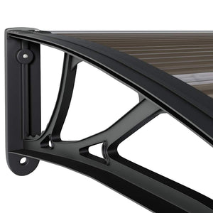 Türvordach Schwarz 400 x 100 cm Polycarbonat