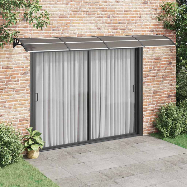 Türvordach Schwarz 400 x 100 cm Polycarbonat