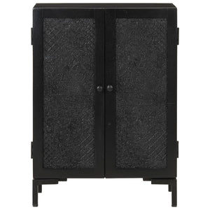 Schwarzes Mango Massivholz Sideboard 55cm