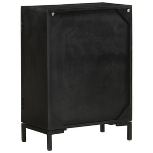 Schwarzes Mango Massivholz Sideboard 55cm