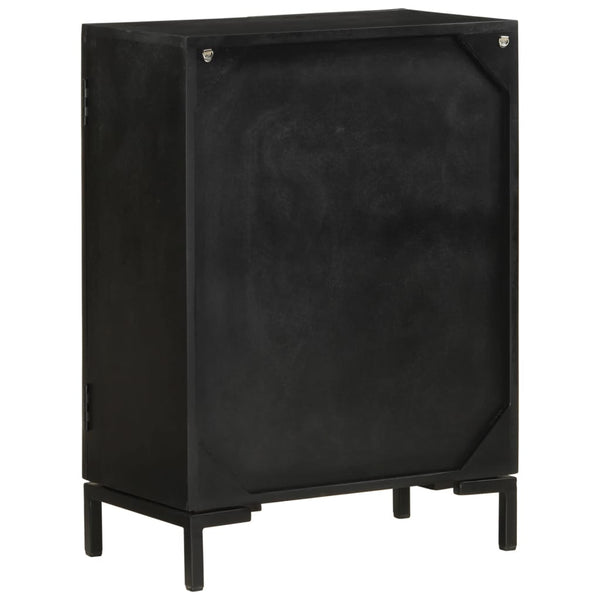Schwarzes Mango Massivholz Sideboard 55cm