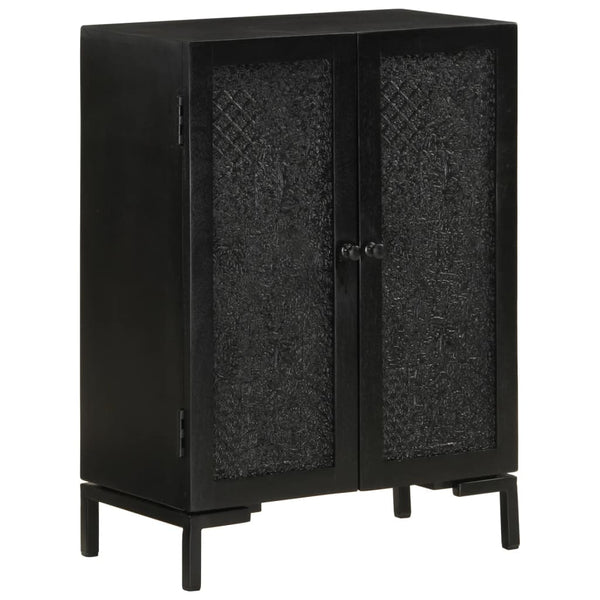 Schwarzes Mango Massivholz Sideboard 55cm