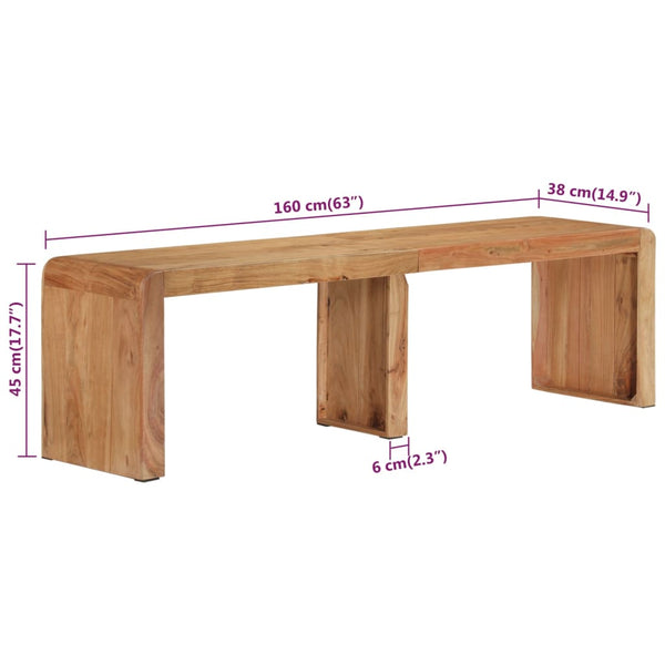 Massivholz Akazie Sitzbank 160 cm