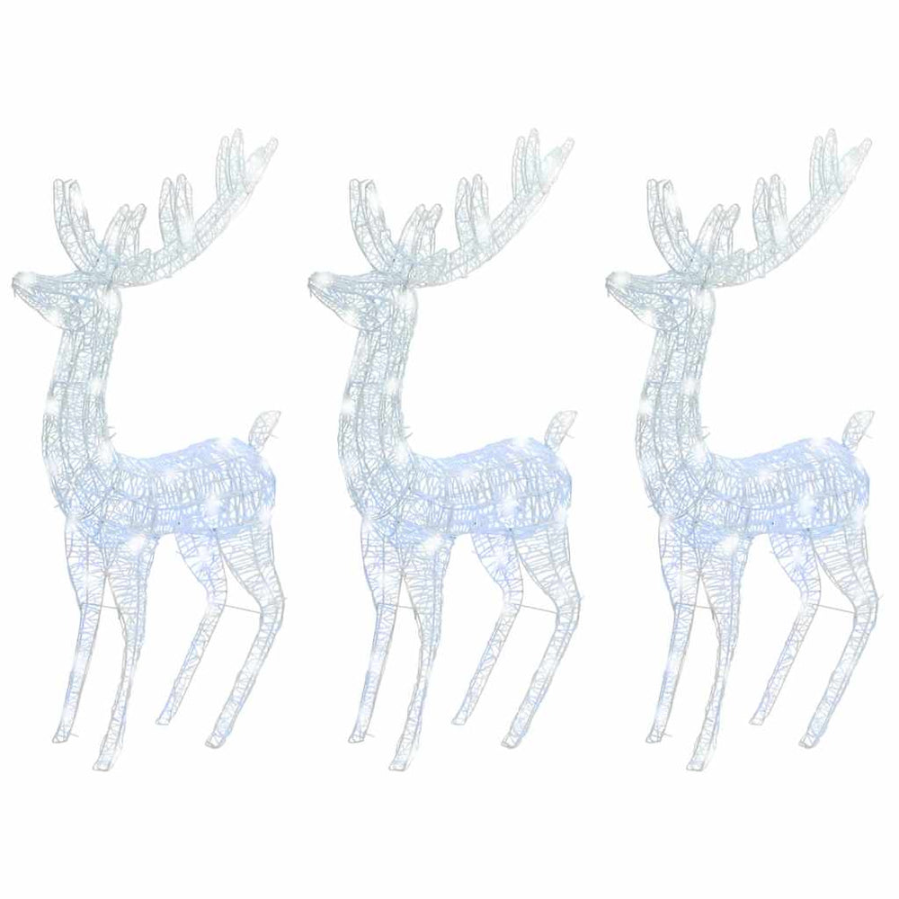XXL Rentiere Weihnachtsdekoration Acryl 250 LED 3 Stk. 180 cm