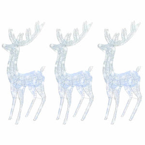XXL Rentiere Weihnachtsdekoration Acryl 250 LED 3 Stk. 180 cm