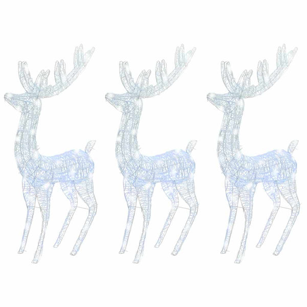 XXL Rentiere Weihnachtsdekoration Acryl 250 LED 3 Stk. 180 cm
