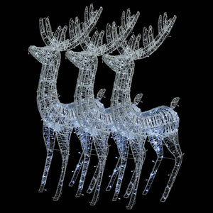 XXL Rentiere Weihnachtsdekoration Acryl 250 LED 3 Stk. 180 cm
