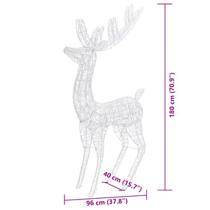 XXL Rentiere Weihnachtsdekoration Acryl 250 LED 3 Stk. 180 cm