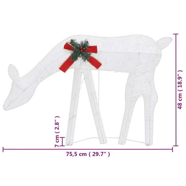 LED-Rentiere 6 Stk. Weiß Kaltweiß Mesh