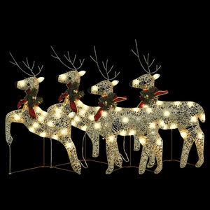 LED-Rentiere 4 Stk. Golden 80 LEDs