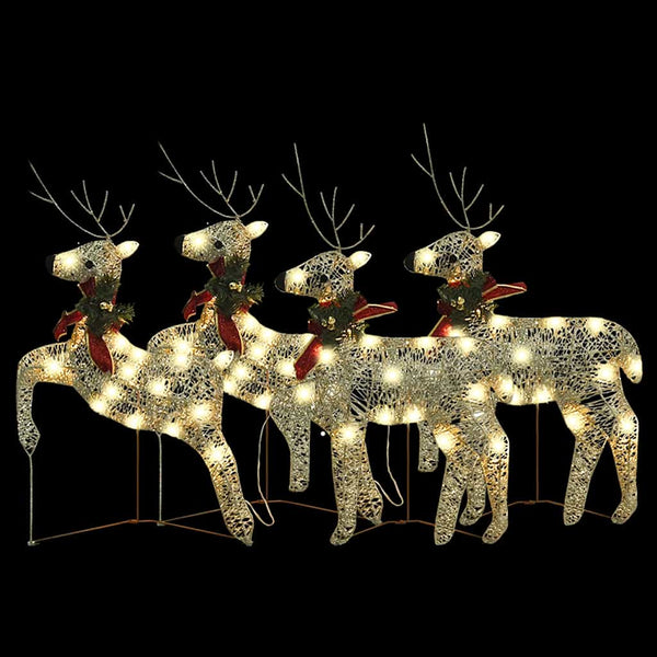 LED-Rentiere 4 Stk. Golden 80 LEDs