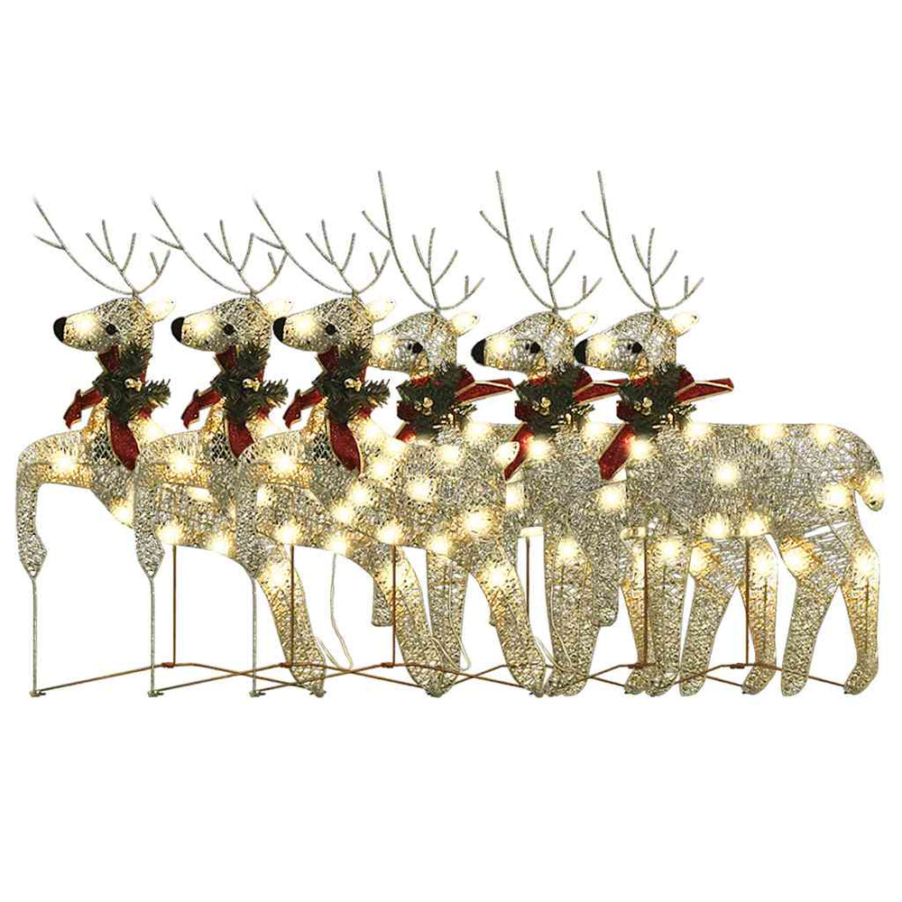 LED-Rentiere 6 Stk. Golden 120 LEDs