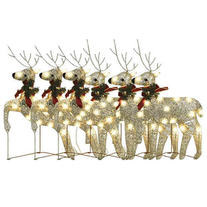 LED-Rentiere 6 Stk. Golden 120 LEDs