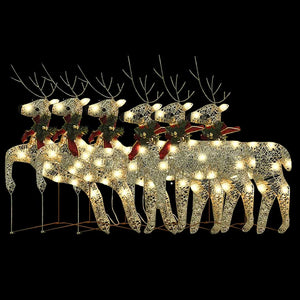 LED-Rentiere 6 Stk. Golden 120 LEDs