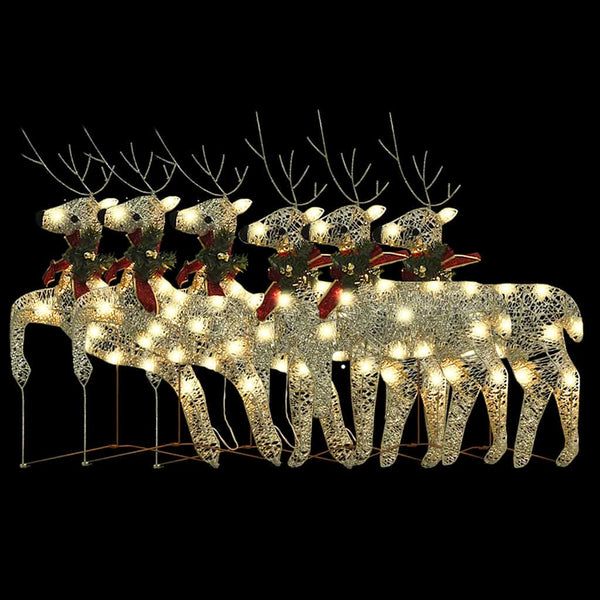 LED-Rentiere 6 Stk. Golden 120 LEDs