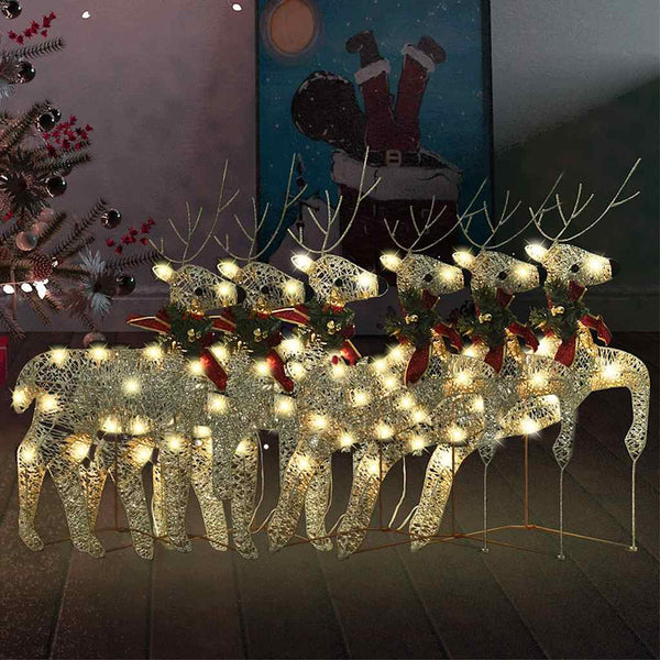 LED-Rentiere 6 Stk. Golden 120 LEDs