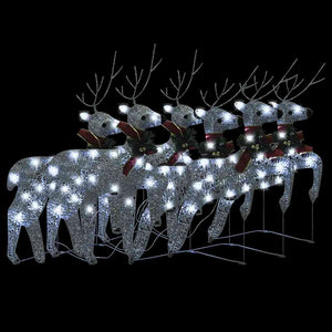 LED-Rentiere 6 Stk. Silbern 120 LEDs
