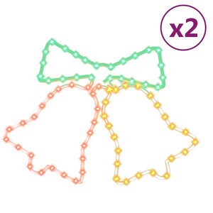 LED-Silhouetten 2 Stk. Weihnachtsglocken mit 72 LEDs 50x56 cm