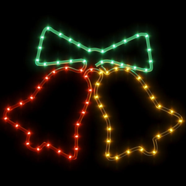 LED-Silhouetten 2 Stk. Weihnachtsglocken mit 72 LEDs 50x56 cm