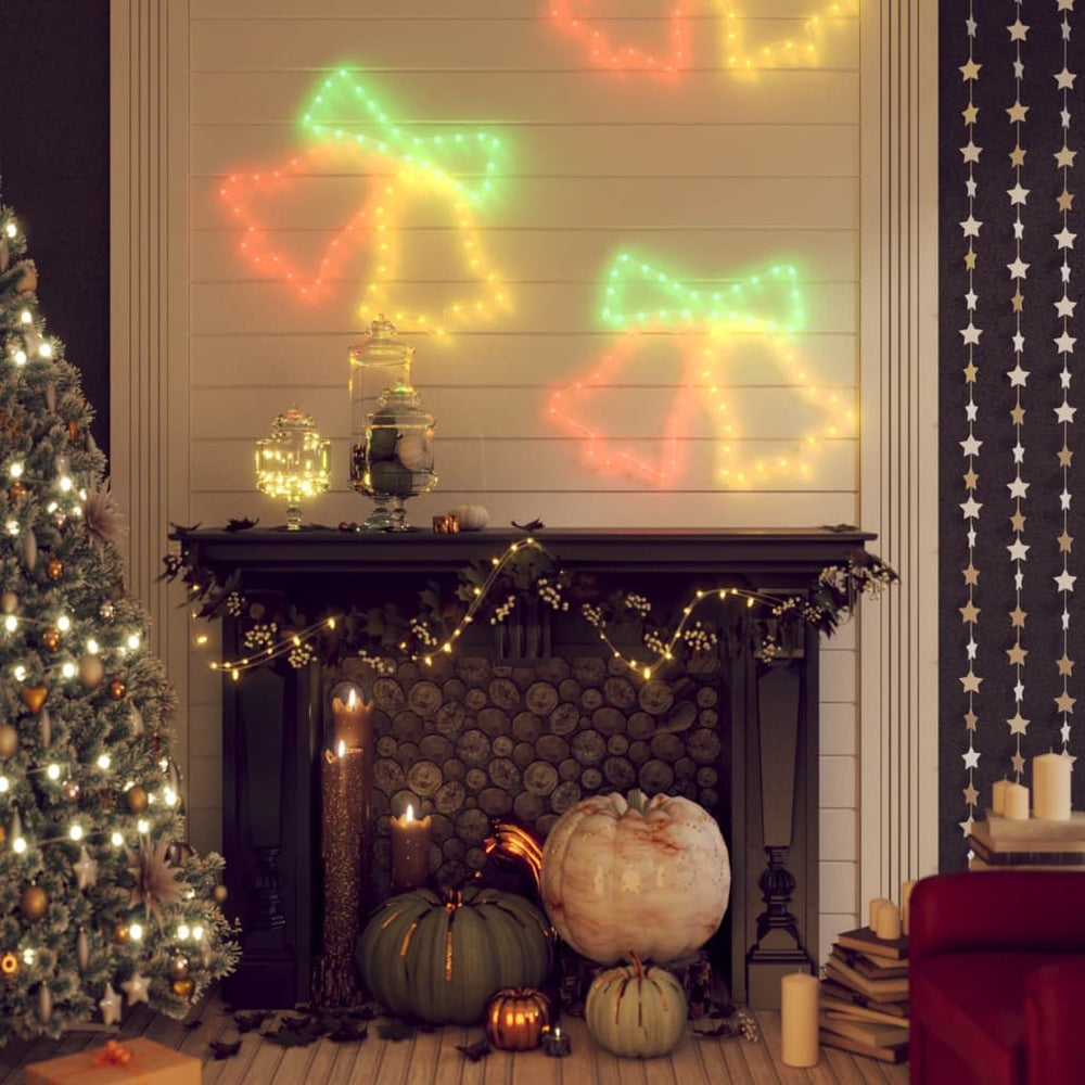 LED-Silhouetten 3 Stk. Weihnachtsglocken mit 72 LEDs 50x56 cm
