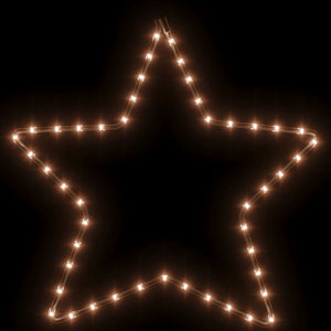 LED-Silhouetten 2 Stk. Stern mit 48 LEDs Warmweiß 56 cm