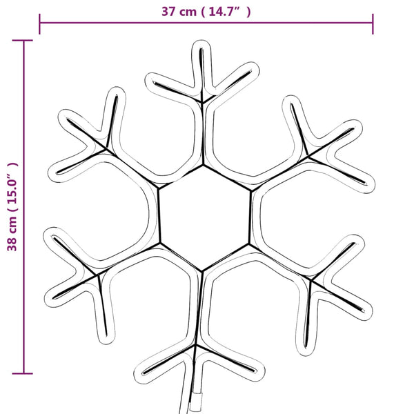 LED-Schneeflocken 2 Stk. Warmweiß 38x37 cm