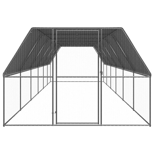 Outdoor-Hühnerkäfig 3x12x2 m Verzinkter Stahl