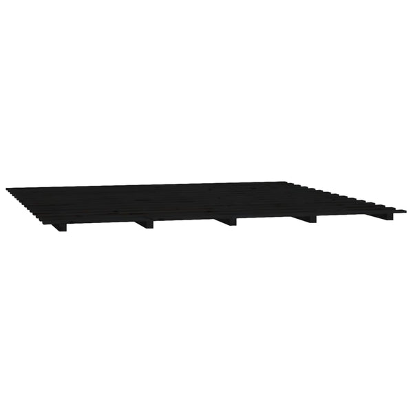 Massivholzbett Kiefer Schwarz 200x200 cm