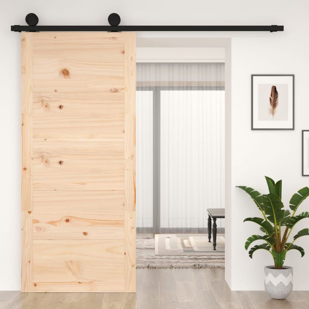 vidaXL Barn Door 90x1.8x204.5 cm Solid Pine Wood