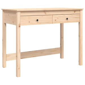 Massivholz Schreibtisch mit Schubladen, 100 cm