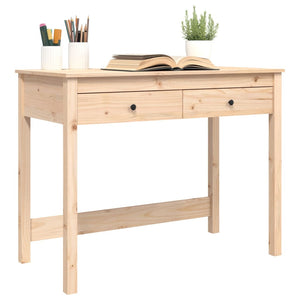 Massivholz Schreibtisch mit Schubladen, 100 cm
