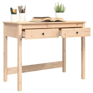 Massivholz Schreibtisch mit Schubladen, 100 cm