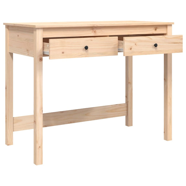 Massivholz Schreibtisch mit Schubladen, 100 cm