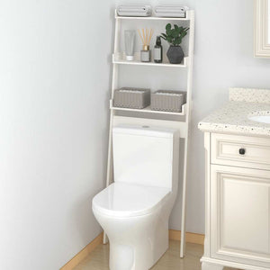 Toilettenregal Weiß Kiefer Massivholz