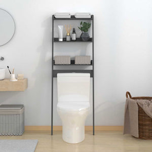 Toilettenregal Grau Kiefer Massivholz
