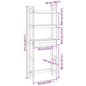 Toilettenregal Kiefer Massivholz 171cm