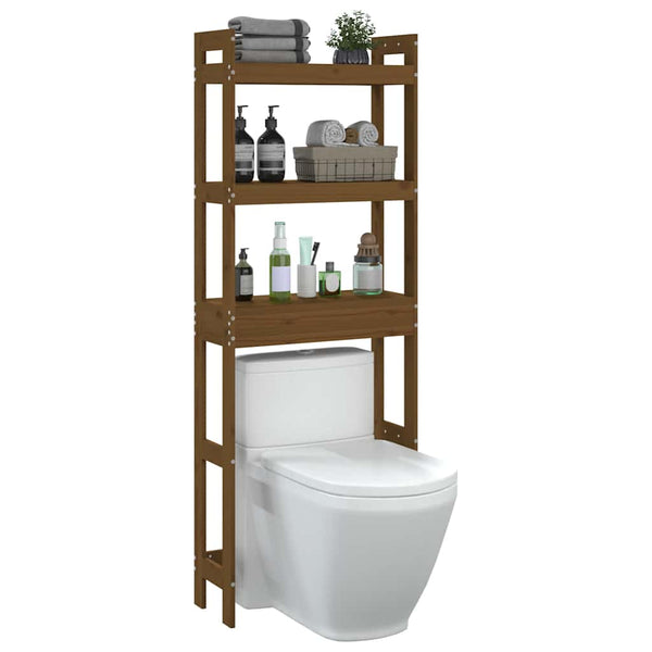 Toilettenregal Honigbraun Kiefer Massivholz