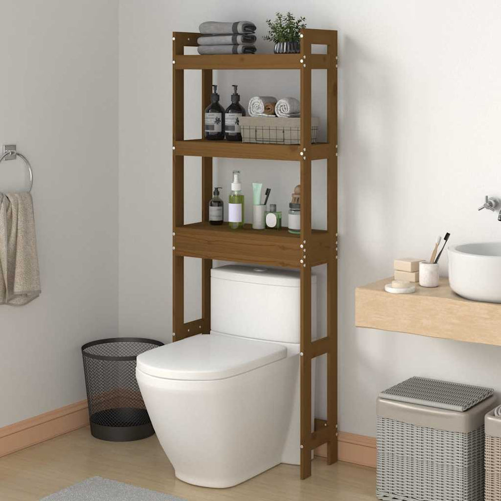 Toilettenregal Honigbraun Kiefer Massivholz