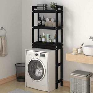 Schwarzes Toilettenregal Kiefer Massivholz